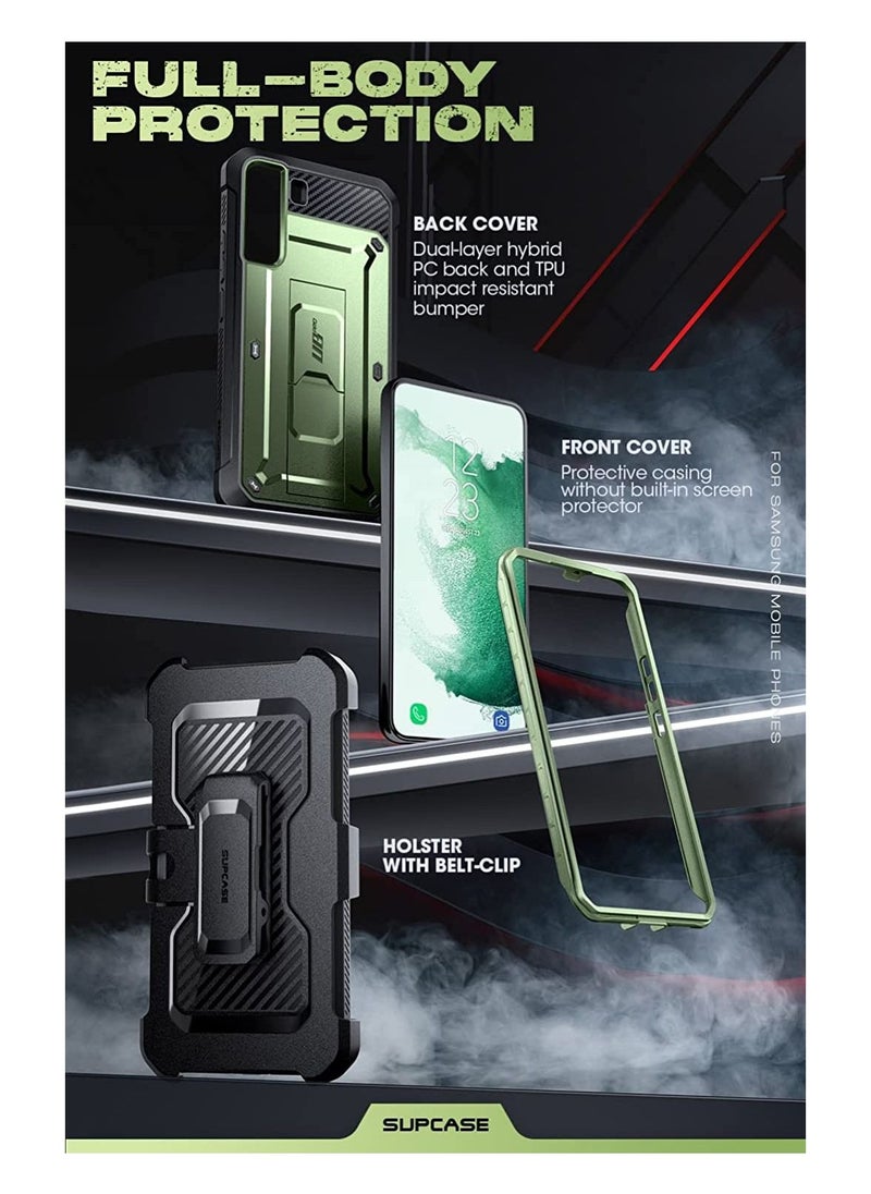 جراب سلسلة Unicorn Beetle Pro لهاتف Samsung Galaxy S22 Plus 5G (إصدار 2022) ، جراب متين بطبقة مزدوجة ومشبك ومسند بدون واقي شاشة مدمج (Guldan)