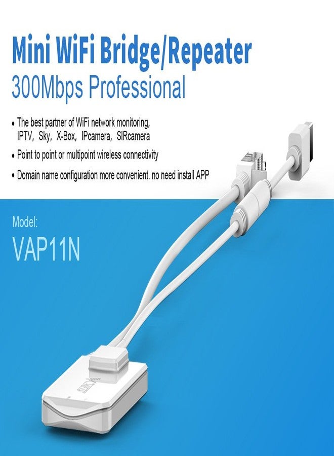 Vonets VAP11N-300 Mini WiFi Bridge Ethernet/WLAN to LAN/WLAN Repeater 300Mbps 802.11b/g/n for network devices that need WiFi connection with access point function - Image 2
