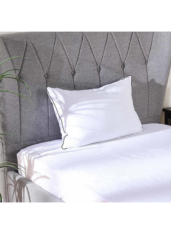DANUBE HOME Indulgence Pillow 100% Cotton  300 Thread Count Pillow Plush Duvet Inserts Soft Fluffy Cooling Hotel Quality Pillow For Back, Stomach Or Side Sleepers  L 50 X W 75 Cm  White