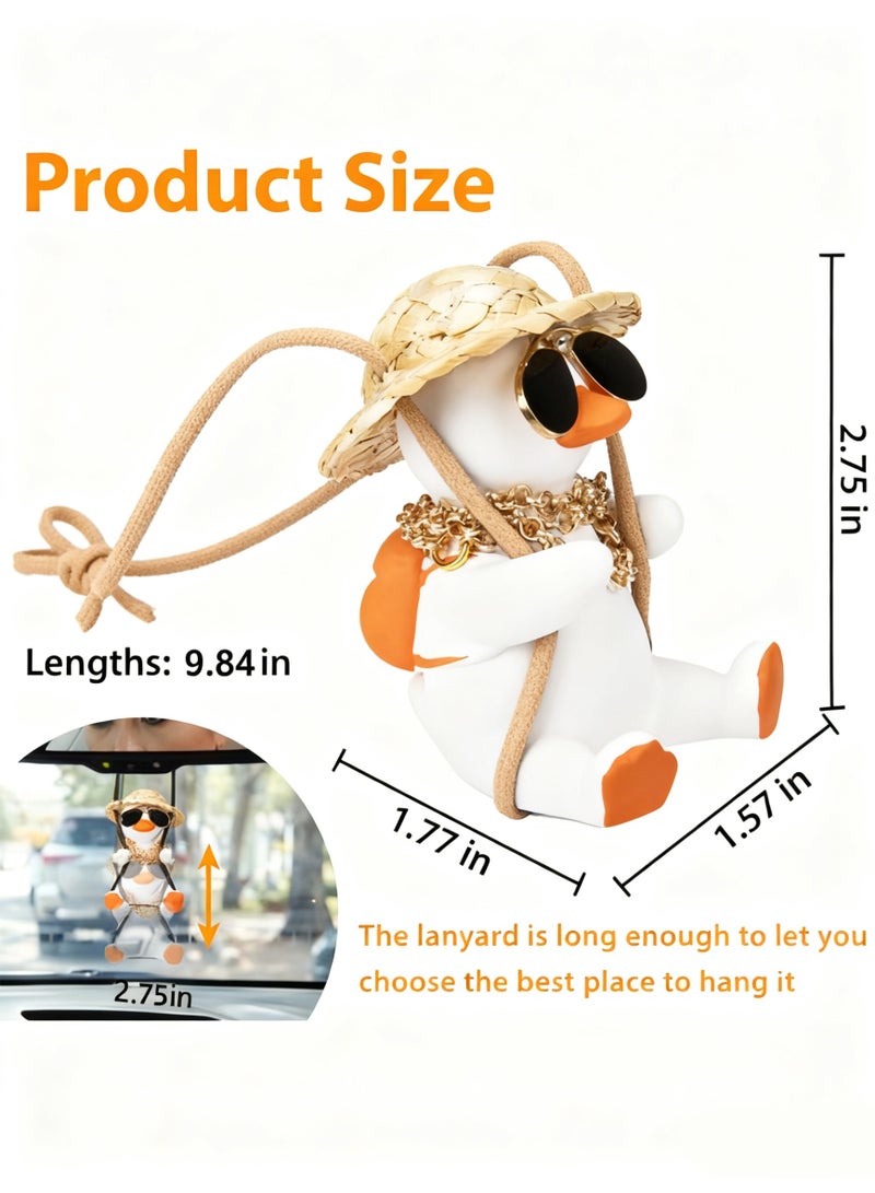 زينة متأرجحة على شكل بطة لتعليقها على مرآة الرؤية الخلفية للسيارة إكسسوارات متأرجحة على شكل بطات لتعليقها على مرآة السيارة زينة لطيفة لإكسسوارات مرآة الرؤية الخلفية للسيارة للداخلية للمراهقين  الرجال والنساء - Image 2