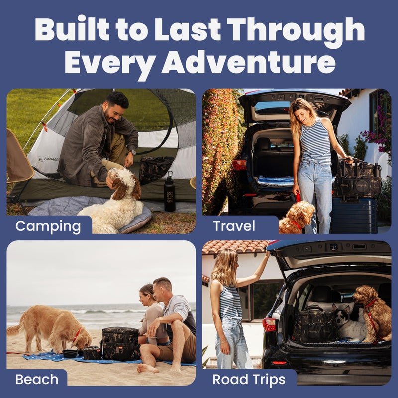 rubyloo The Original Doggy Bagâ„¢ - Complete Dog Travel Bag for Supplies with 2 BPA-Free Travel Dog Bowls & 2 Pet Food Containers - Traveling Kit for Road Trips, Camping, Weekend Away or Doggy Gift: Camo - Image 4