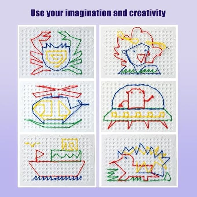 DIY STRING ART KIT FOR KIDS, PUZZLE DRAWING TOYS STRING WEAVING GRAPHICS, CRAFT DRAWING BOARD WITH 20 COLORED ROPE, EDUCATIONAL WEAVING ACTIVITY FOR SKILL PARENT-CHILD INTERACTION FUN(1 SET) - Image 4