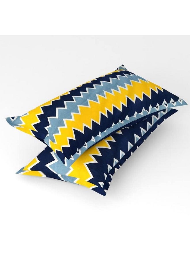 BSB HOME BSB HOME 120 Tc Double Floral Printed Bedsheet with 2 Pillow Covers | 110 GSM Soft Brushed Microfiber - Breathable & Wrinkle Free - (86 X 88 Inch, Yellow & Grey & Blue), 144 Tc  - Image 3