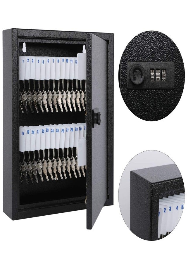 KYODOLED Key Box, Wall Mount 60 Key Cabinet, Combination Lock, Black - Image 2