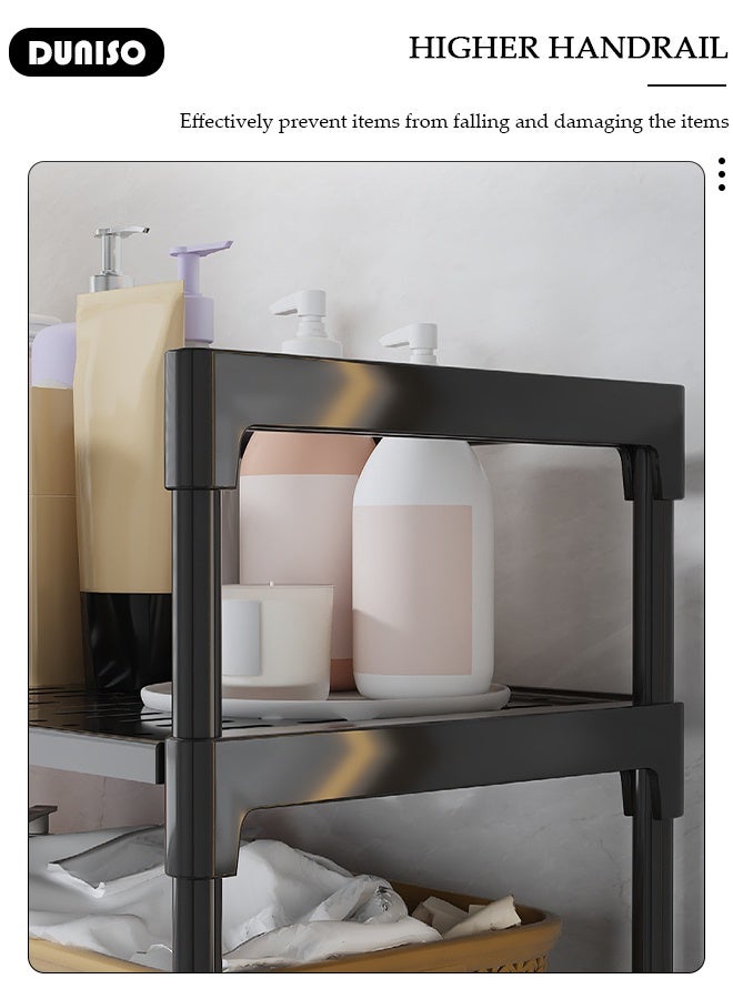 DUNISO Over the Washing Machine Storage Rack, 3-Tiers Drum Washer Dryer Stand Shelves, Space Saving Bathroom Balcony Organizer Rack,Large Capacity Laundry Shelf for  Home, Hotel - Image 3