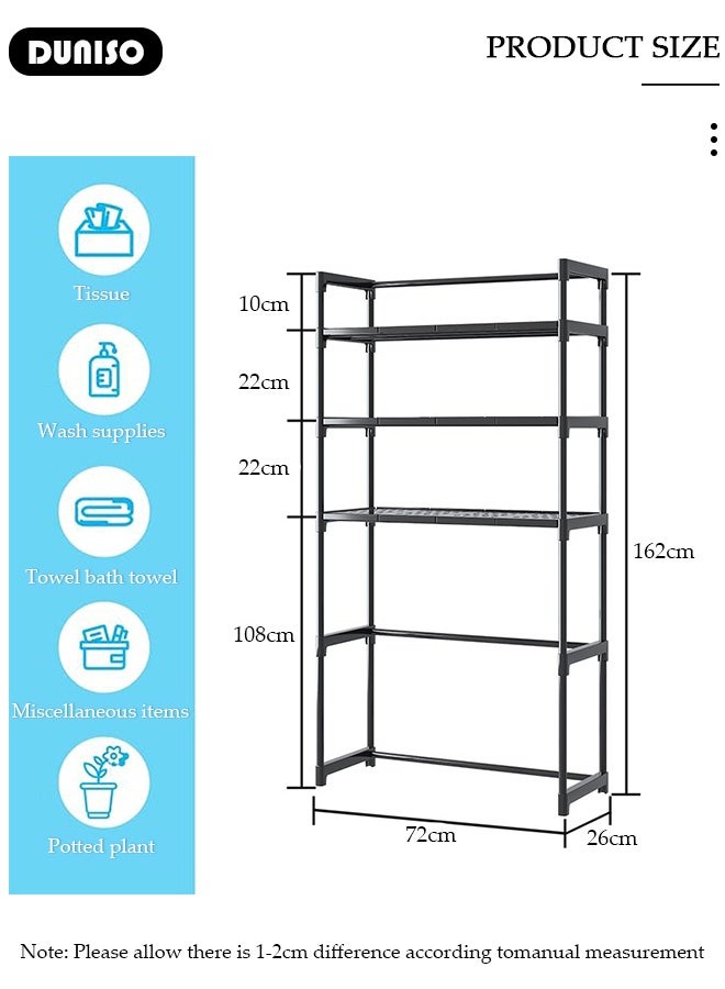 DUNISO Over the Washing Machine Storage Rack, 3-Tiers Drum Washer Dryer Stand Shelves, Space Saving Bathroom Balcony Organizer Rack,Large Capacity Laundry Shelf for  Home, Hotel - Image 2