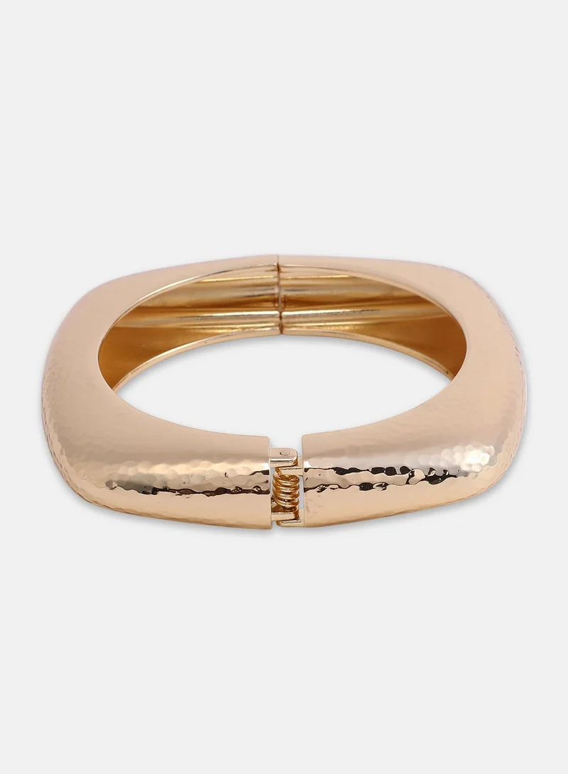 SOHI Dented-Quad Bangle Artificial Bracelet Jewellery
