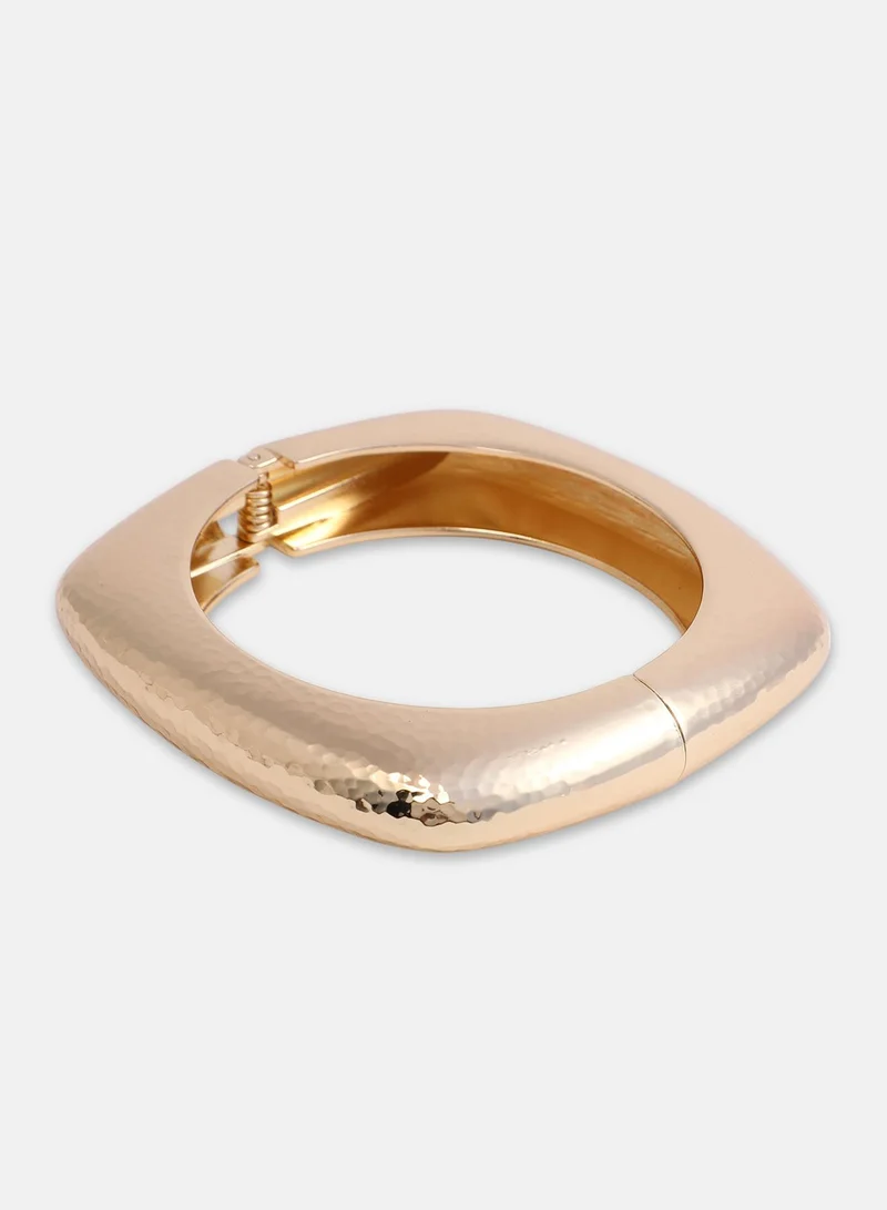 SOHI Dented-Quad Bangle Artificial Bracelet Jewellery