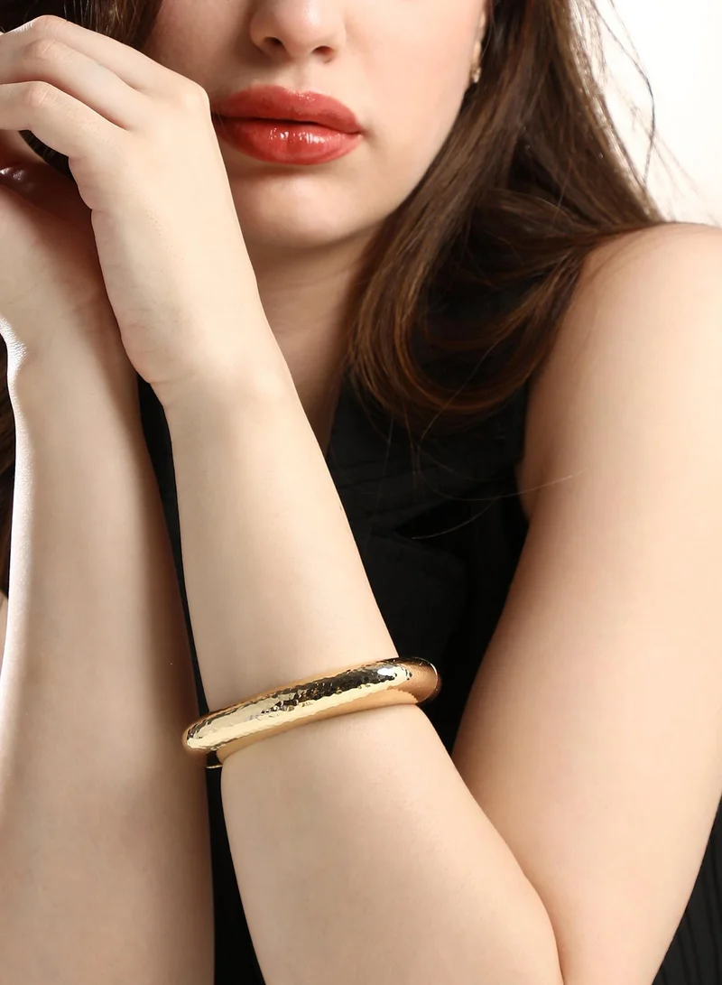 SOHI Dented-Quad Bangle Artificial Bracelet Jewellery