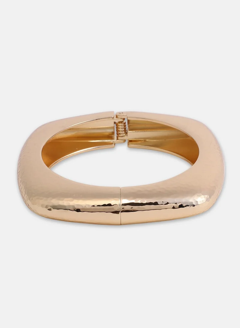 SOHI Dented-Quad Bangle Artificial Bracelet Jewellery