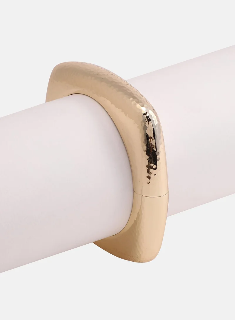 SOHI Dented-Quad Bangle Artificial Bracelet Jewellery