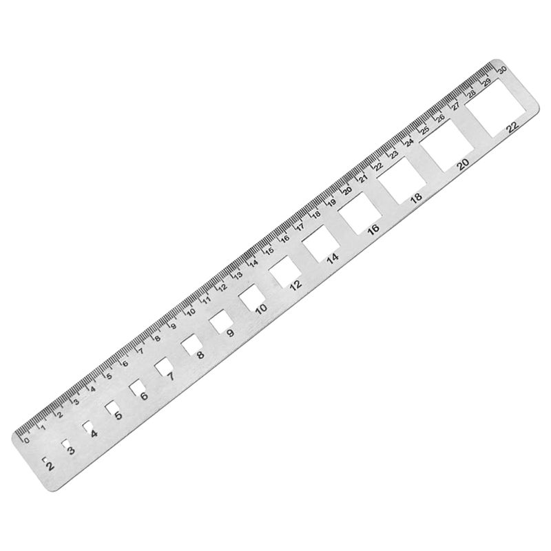 Stainless Steel Ruler With Square Hole Design 2mm Thickness Double Purpose Measuring Scale - Image 2