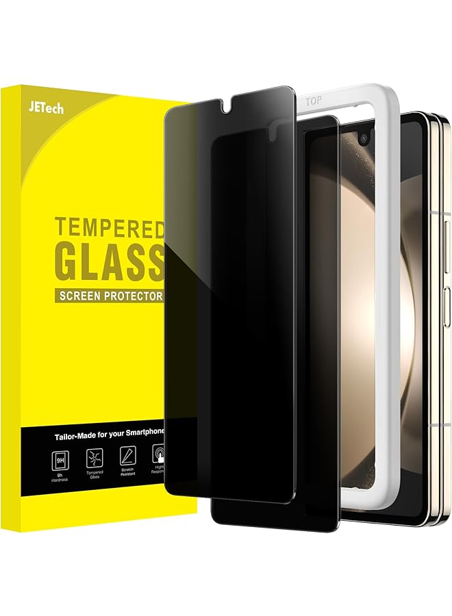 جي تيك واقي شاشة الخصوصية الأمامي لهاتف Samsung Galaxy Z Fold 5 من الزجاج المقوى المضاد للتجسس مع أداة تثبيت سهلة، عبوة من قطعتين - Image 1