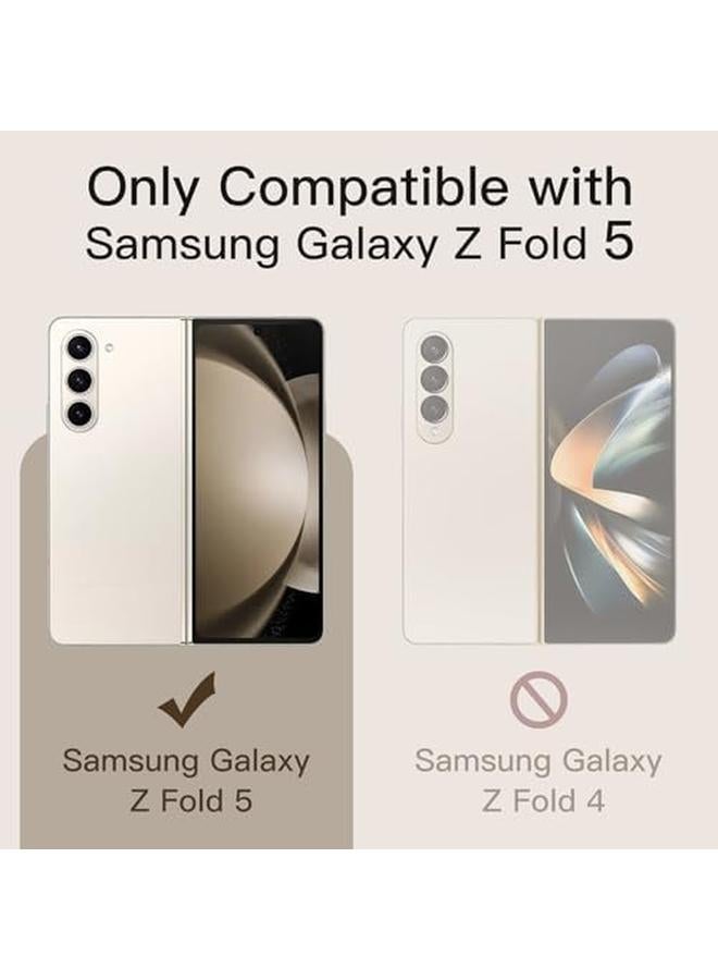 جي تيك واقي شاشة الخصوصية الأمامي لهاتف Samsung Galaxy Z Fold 5 من الزجاج المقوى المضاد للتجسس مع أداة تثبيت سهلة، عبوة من قطعتين - Image 3