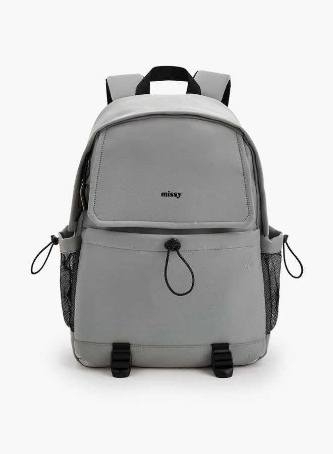 Missy Solid School Backpack With Front Bungee Cinch - 34x16.5x46.5 CM