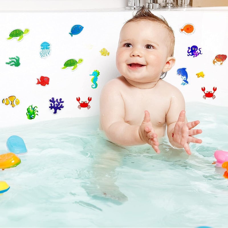 ARS 20 Pieces Sea Animals Thick Gel Clings Ocean Window Gel Clings Decals Stickers for Toddlers Kids - Image 5
