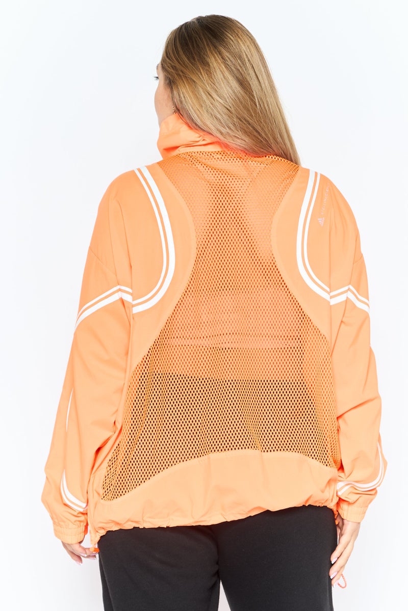 Adidas جاكيت تدريب طويل الأكمام للنساء، رياضي، برتقالي - Image 3