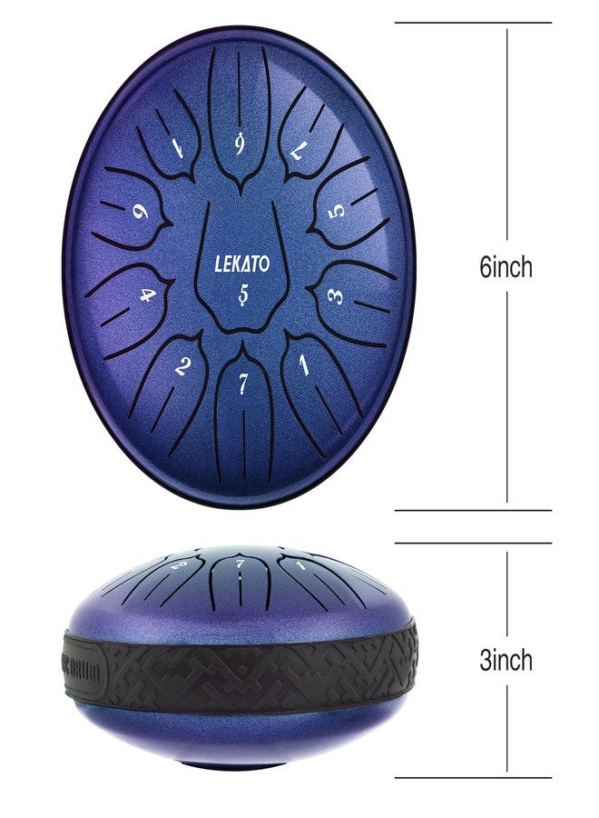 LEKATO Steel Tongue Drum 6 Inch 11 Notes, Rain Drum for Outdoor D Major Handpan Drum for Musical Education Meditation Yoga,Christmas Gift for Families/Friends - Image 4