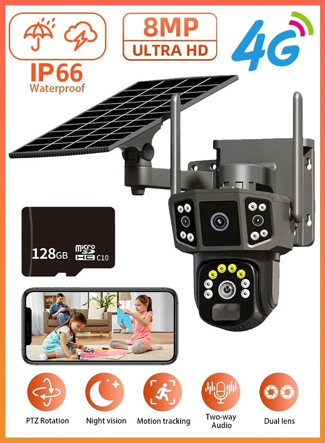 IqwiCam IqwiCam Solar Camera Dual Lens 3 Screen Outdoor Security Camera 128GB Z346BF5EEFD524E966276Z