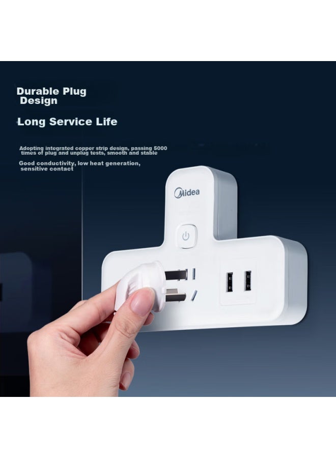 Midea Power Strip/three-g Adapter/one-to Socket/power Converter/power Strip With Master Switch, 3 Outlets, 5 Sockets, Ep2zkc35 - Image 5