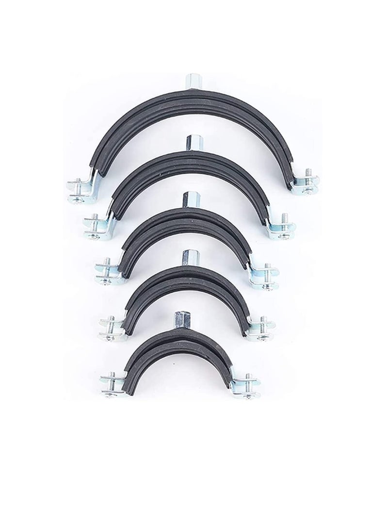 Heavy Duty Adjustable Two-screw Pipe Galvanized Iron (GI) Clamp with Rubber Lined or Unlined for Wall Ceiling Mount Pipe Supports, Split Ring Hanger (1.1/4 Inch, Pack of 5)  - Image 3