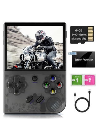 RG35XX Handheld Game Console , Dual System , 3.5 Inch IPS Screen Built-in 64G TF Card 6831 Classic Games Support HDMI TV Output (Transparent Black) - pzsku/Z346C0C007C3A357710C9Z/45/_/1719997013/d2615de9-4bb9-4709-b790-388b6f389a74