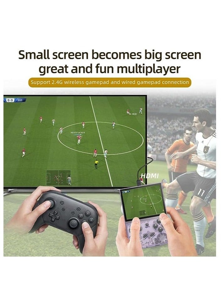 RG35XX Handheld Game Console , Dual System , 3.5 Inch IPS Screen Built-in 64G TF Card 6831 Classic Games Support HDMI TV Output (Transparent Black)