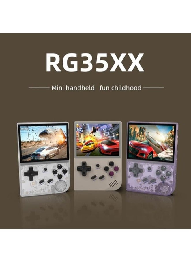 RG35XX Handheld Game Console , Dual System , 3.5 Inch IPS Screen Built-in 64G TF Card 6831 Classic Games Support HDMI TV Output (Transparent Black)