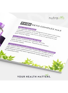 Nutravita Keto Complete Diet Pills 2 Month Supply Max Strength 1788mg Complex for Men and Women MCT Oil Green Tea Vitamins and Minerals Contribute to Fatty Acid and Carb Metabolism Made in The UK  - Image 5