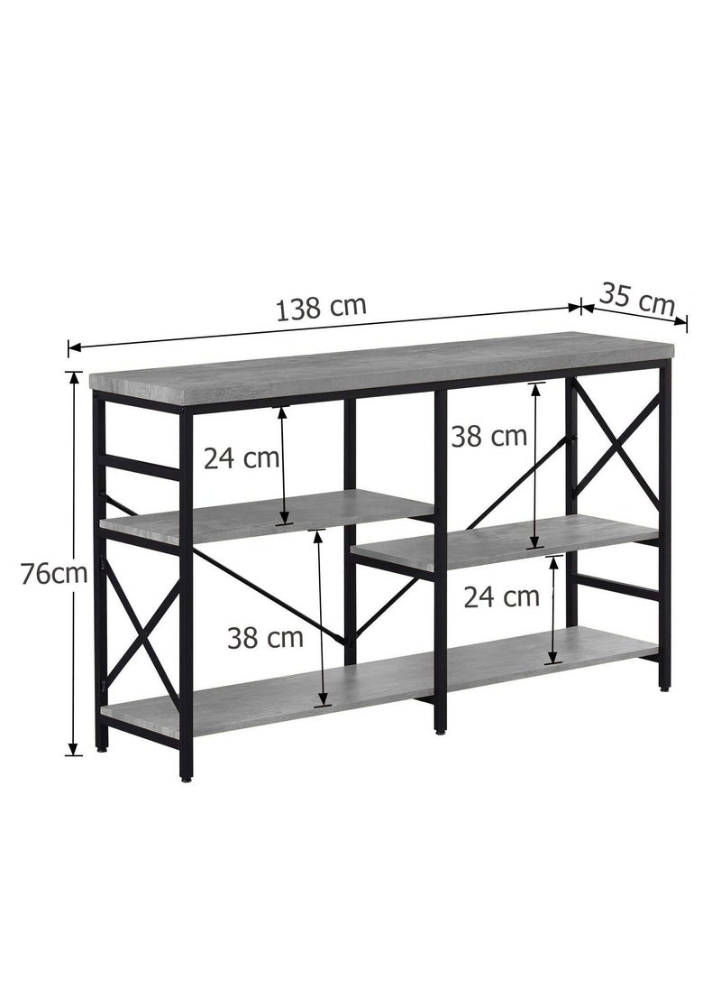 Home Gallery London Assembled Metal Tv Stand Gray 138X35X76  - Image 3
