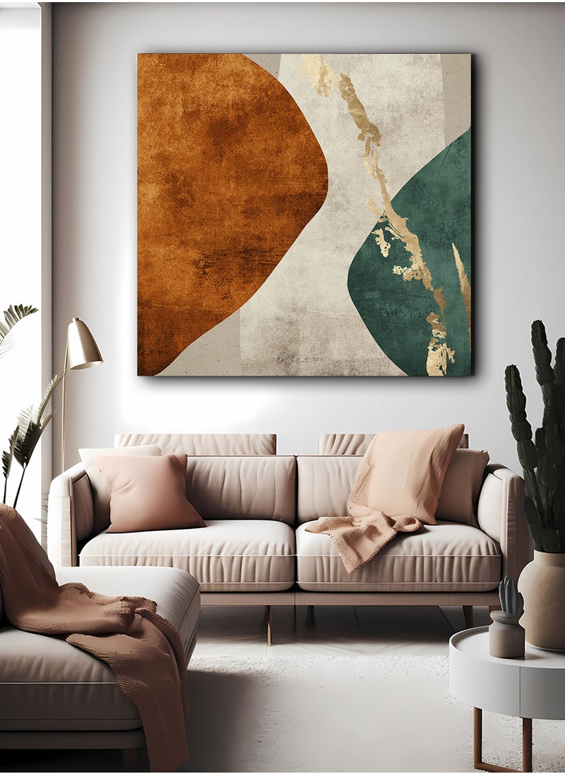 LOWHA Square Canvas Wall Art Stretched Over Wooden Frame with Oil Painting  - Image 1