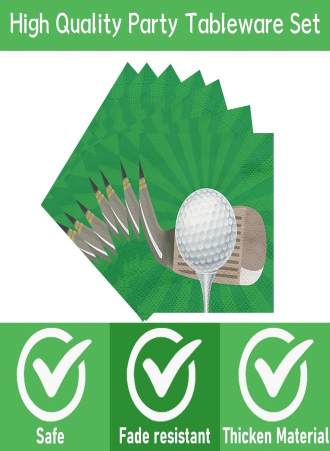 Rakuto Golf Party Plates Supplies, 96PCS Golf Birthday Party Decorations Tableware Supplies, Disposable Paper Plates Napkins Forks Sets(24 Guests) - Image 4