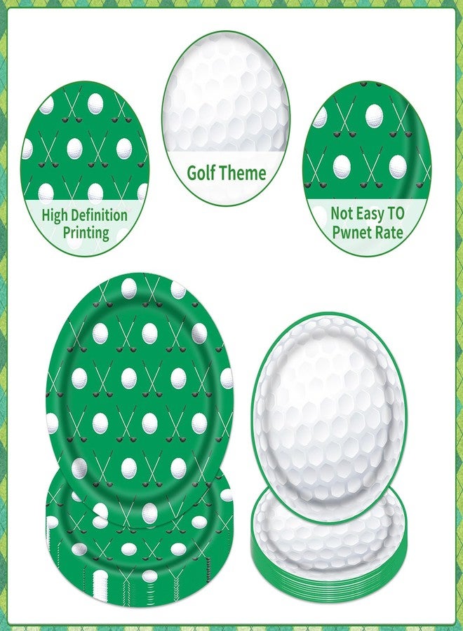 Rakuto Golf Party Plates Supplies, 96PCS Golf Birthday Party Decorations Tableware Supplies, Disposable Paper Plates Napkins Forks Sets(24 Guests) - Image 5