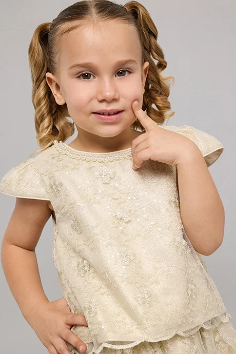 R&B Embroiderd Top and Skirt Set