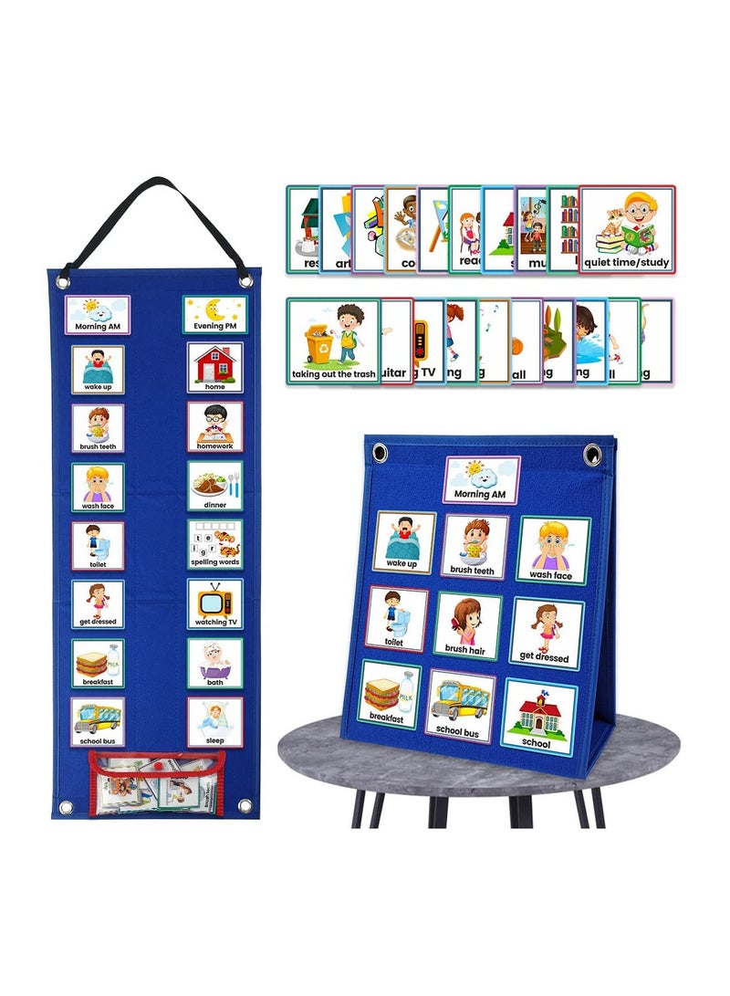 general Visual Timetable for Kids Wall Timetable Board Daily Schedule for Desk with 70 Cards Montessori Toys for Children 3+ Homeschool Wall Planner - Image 1