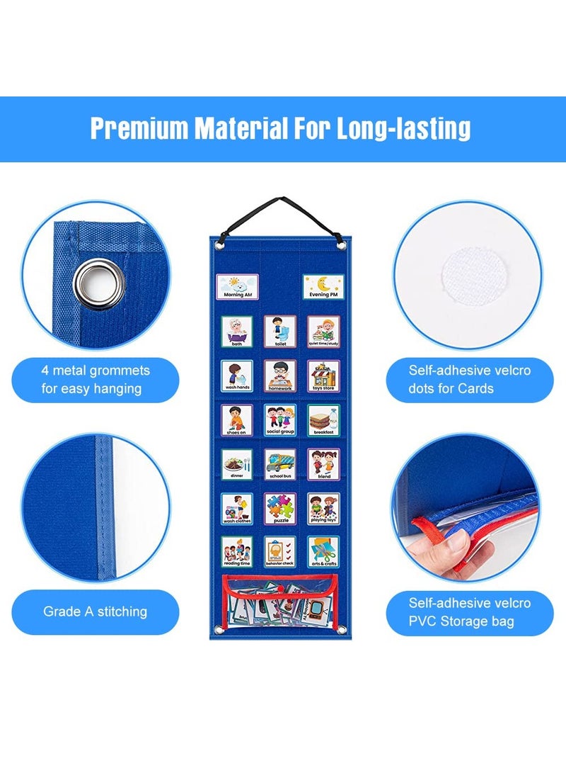 general Visual Timetable for Kids Wall Timetable Board Daily Schedule for Desk with 70 Cards Montessori Toys for Children 3+ Homeschool Wall Planner - Image 3