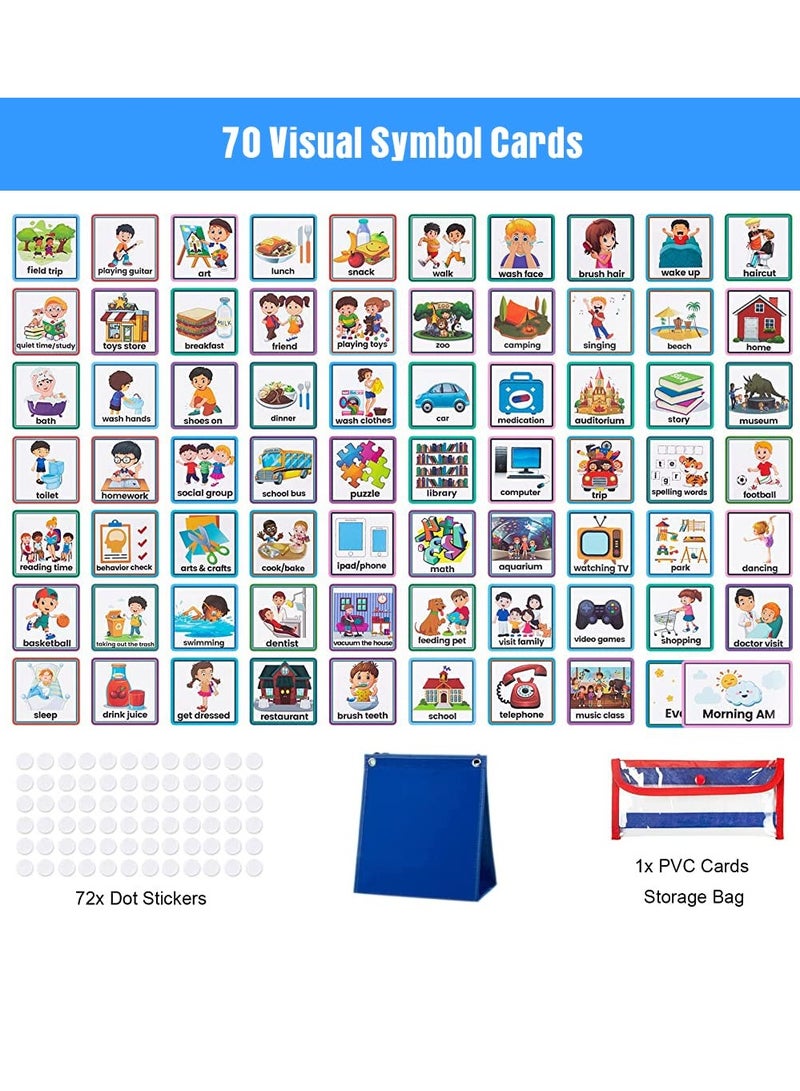 general Visual Timetable for Kids Wall Timetable Board Daily Schedule for Desk with 70 Cards Montessori Toys for Children 3+ Homeschool Wall Planner - Image 4