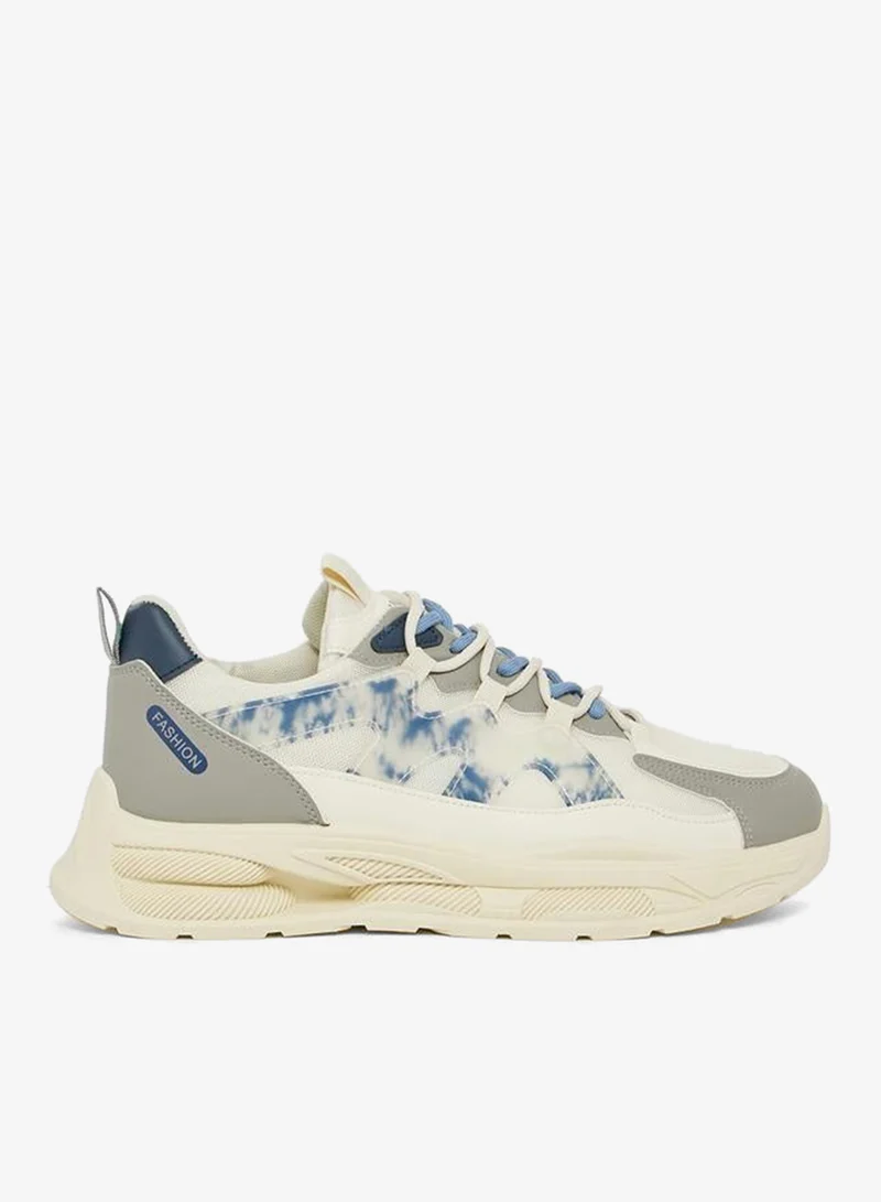 Styli Active Chunky Sole Abstract Print Lace Up Sneakers