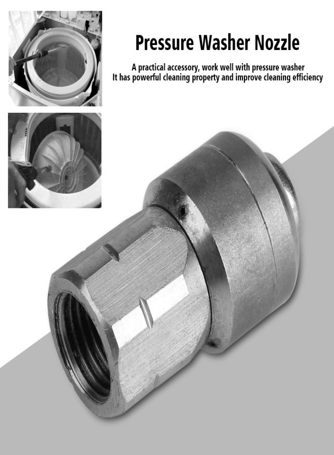 فوهة دوارة أنثوية من الفولاذ المقاوم للصدأ 1/4" لتنظيف المجاري - Image 5