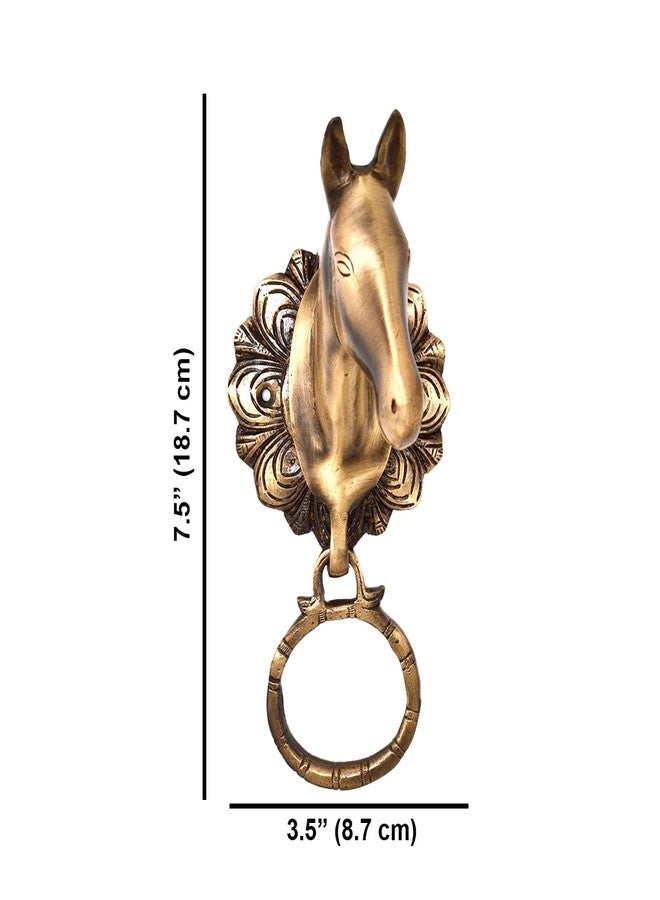 Two Moustaches Horse Head Brass Door Knocker, Standard, Pack of 1 - Image 4
