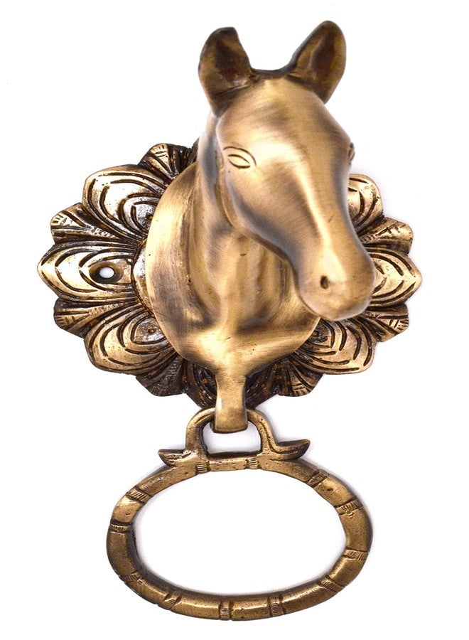 Two Moustaches Horse Head Brass Door Knocker, Standard, Pack of 1 - Image 5