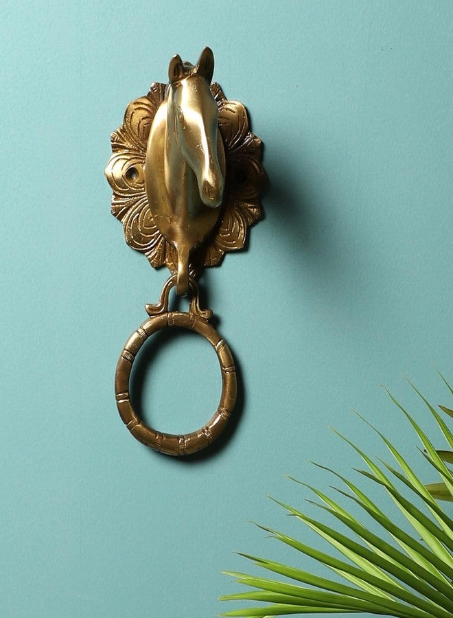 Two Moustaches Horse Head Brass Door Knocker, Standard, Pack of 1 - Image 3
