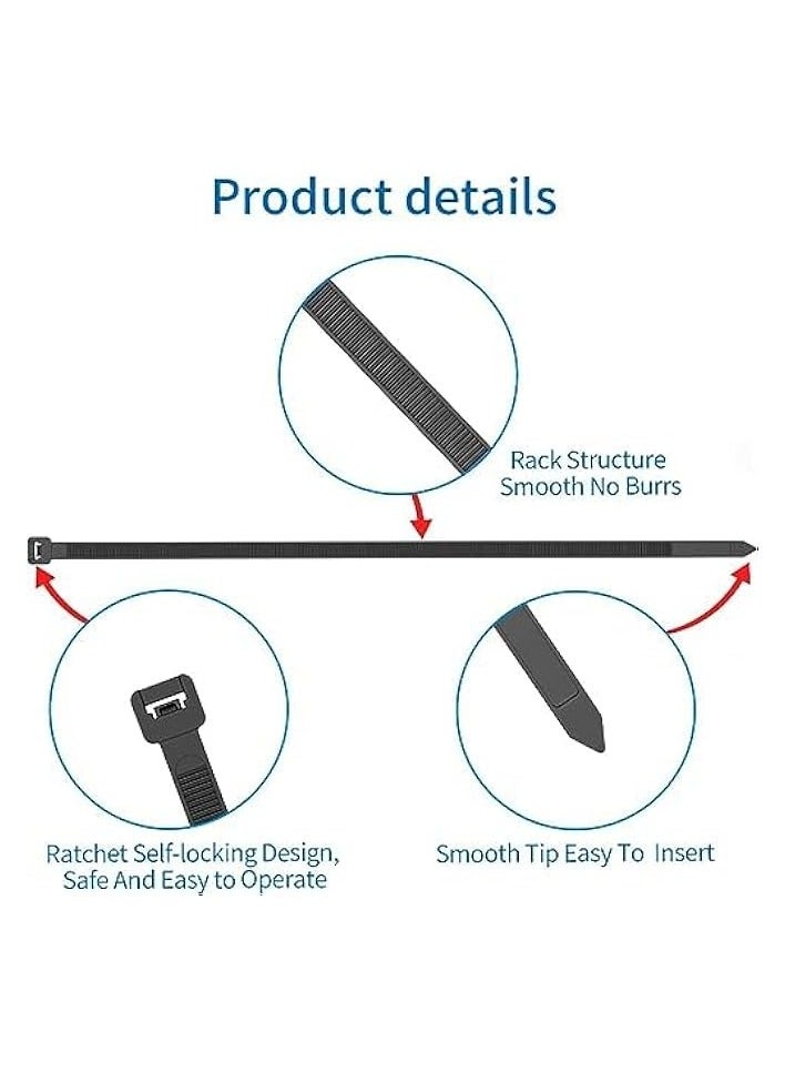 Green Tiger Durable 300mm nylon cable ties for secure and organized cable management. - Image 2