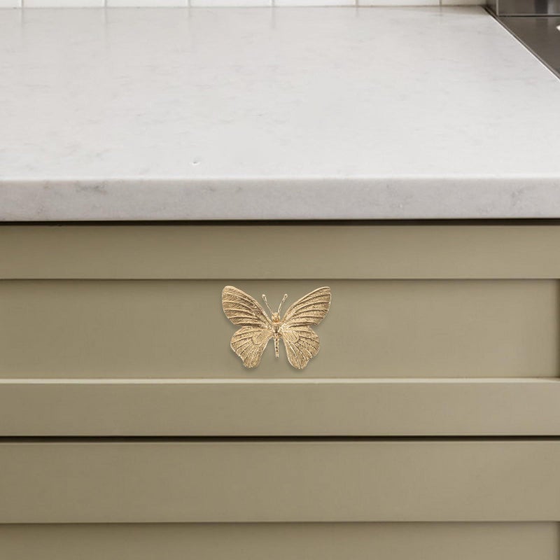 Butterfly Shape Brass Cabinet Handle Single Piece Copper Pull for Dresser Drawer Cupboard Furniture Hardware Kitchen Closet Door - Image 5