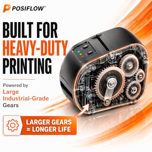 SHREYANS POSIFLOW 58D 2-Inch (58mm) Portable Thermal Label & Receipt Printer | Bluetooth & USB | Inkless Barcode & Billing Printer for Retail, Pharmacy & Shop Use | Includes 500 Labels - Image 2