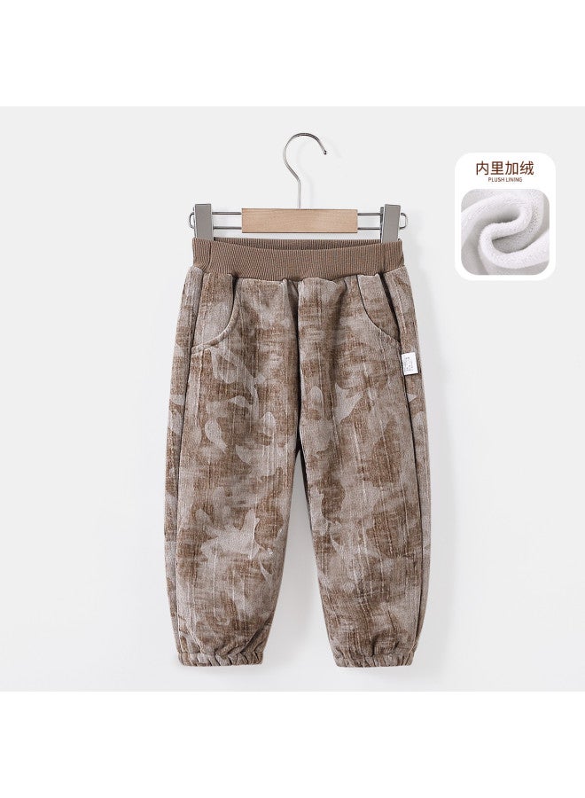 Boys' Casual Fleece Pants For Autumn And Winter, Fashionable And Versatile, Stylish And Loose-fitting Long Pants - Image 3