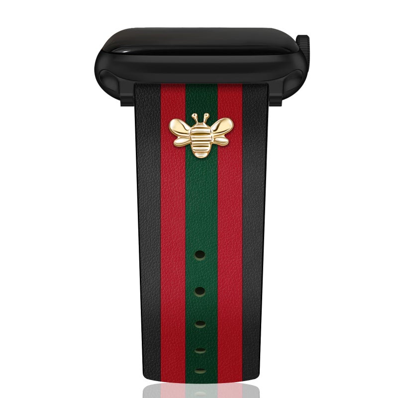 MOINSPIRE Designer Leather Bands with Charms Compatible with Apple Watch Band 42mm(S3/2/1) 44mm 45mm 46mm 49mm Women Men Genuine Leather Elegant Strap for iWatch Series 11/10/9/8/7/6/5/3/2/1/SE/Ultra - Image 1