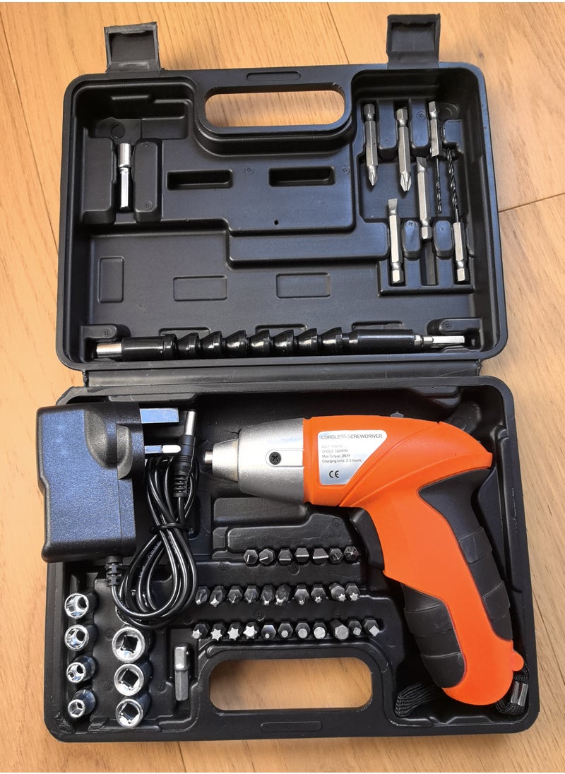 Generic 46-Piece Cordless Screwdriver Set Rechargeable Battery Powered Handy Drill with Bits Holder  - Image 1