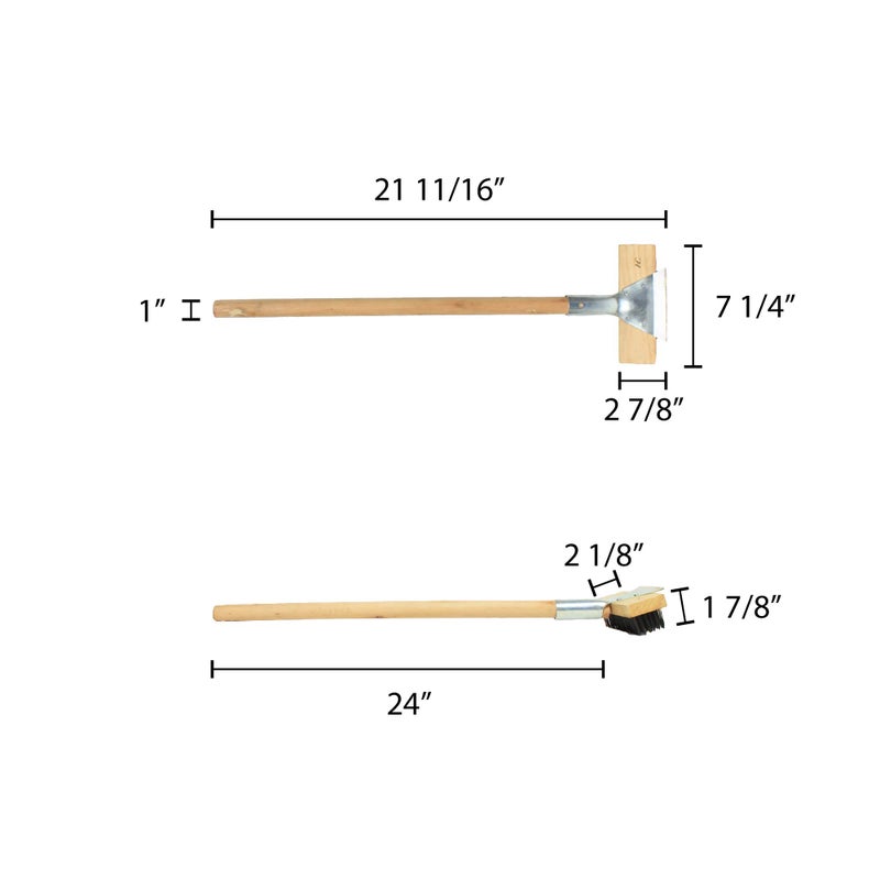 Thunder Group Heavy Duty Wire Brush with Scraper and Long Wood Handle, 27-Inch - Image 2