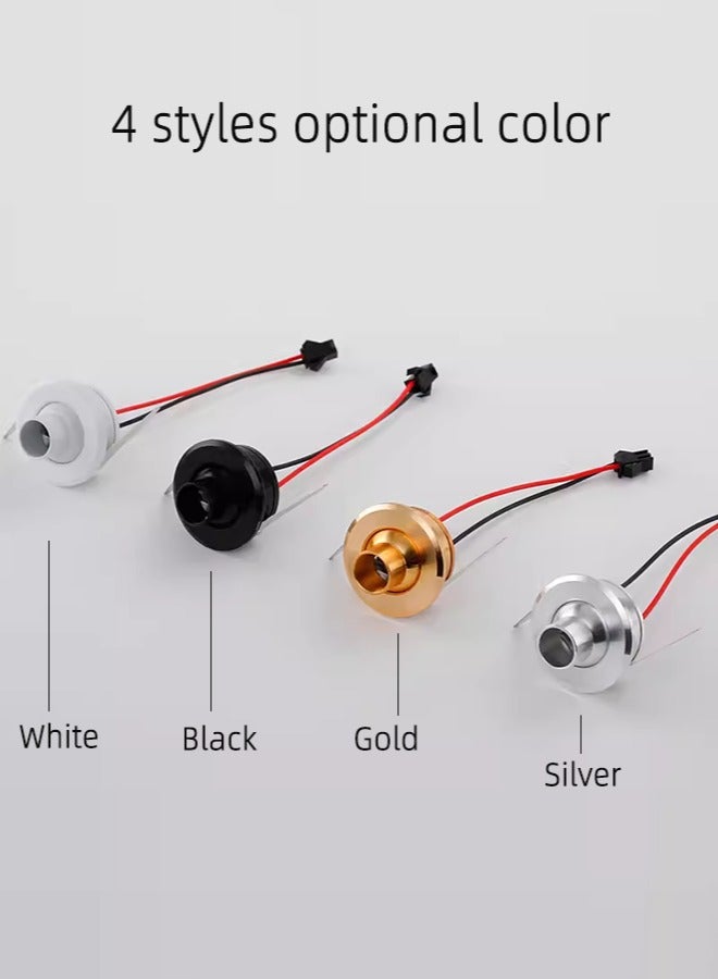 أضواء LED فضية 3 وات إضاءة داخلية صغيرة مجوفة 3000 ك 4000 ك 6000 ك 360 درجة أضواء قابلة للتعديل رأس لعرض الصور على الحائط خزانة عرض متجر غرفة المعيشة (عبوتان) - Image 4
